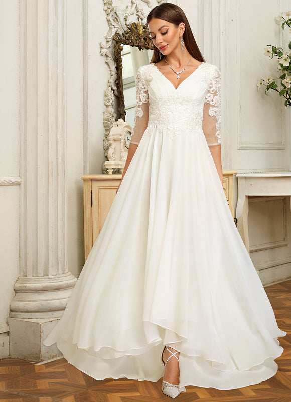 Robe Nuptiale Élégante À Manches Transparentes