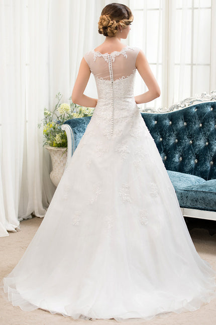 Robe Nuptiale Romantique À Manches Courtes - gallery 4
