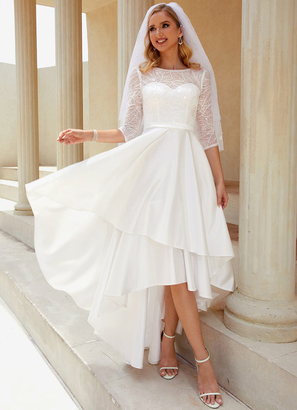 Robe Nuptiale Satinée À Volants. - gallery 4