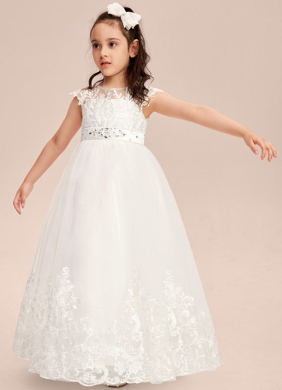 Robe Enfant Mariage Tulle Brodé - gallery 7