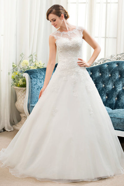 Robe Nuptiale Romantique À Manches Courtes - gallery 3