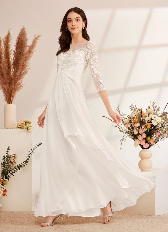 Robe De Mariée Fluide À Volants