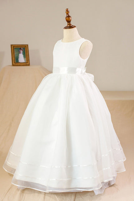 Robe Enfant Mariage Élégante En Satin - gallery 2