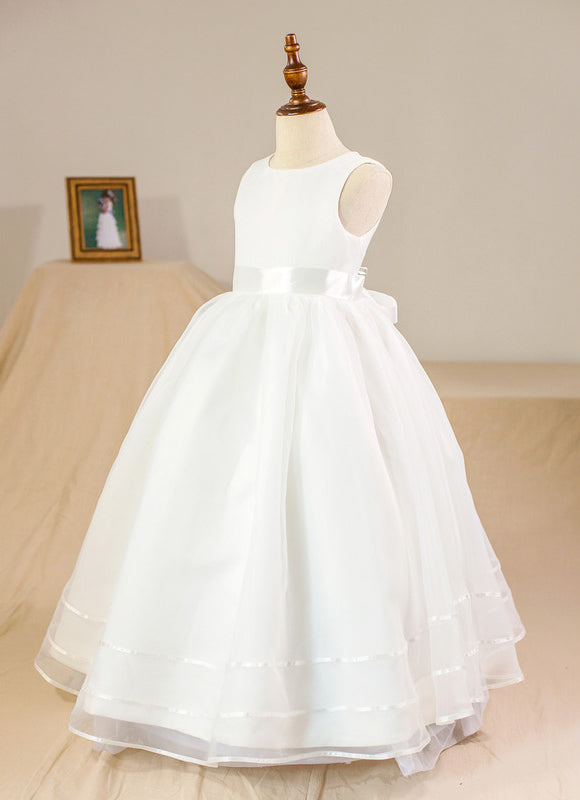 Robe Enfant Mariage Élégante En Satin - gallery 2