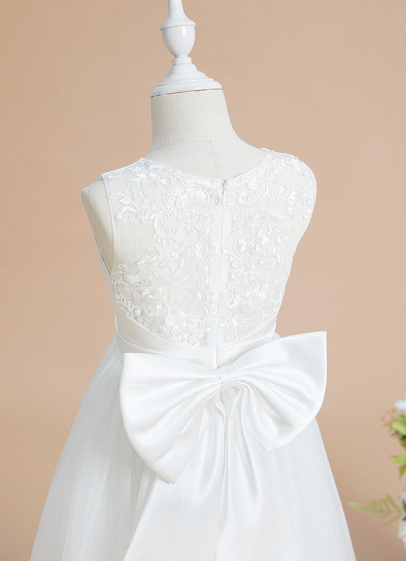 Robe Enfant Satinée Avec Nœud Élégant - gallery 3