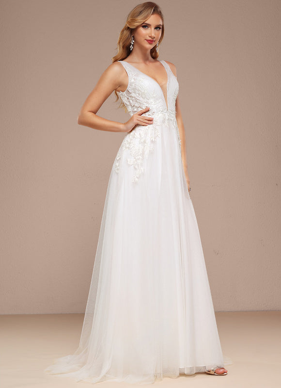 Robe Nuptiale Vaporeuse À Paillettes - gallery 2