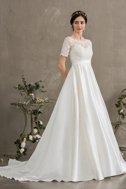 Robe Nuptiale Élégante À Poches - gallery 3
