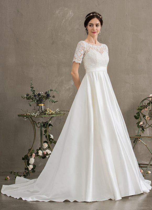 Robe Nuptiale Élégante À Poches - gallery 3