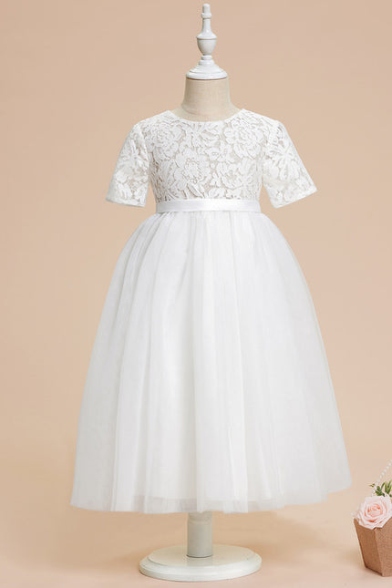 Robe Enfant Tulle Élégante Blanche