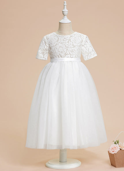 Robe Enfant Tulle Élégante Blanche