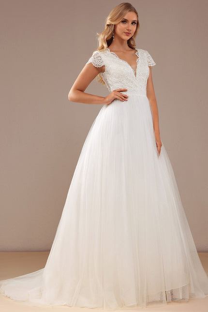 Robe Nuptiale Éthérée À Traîne