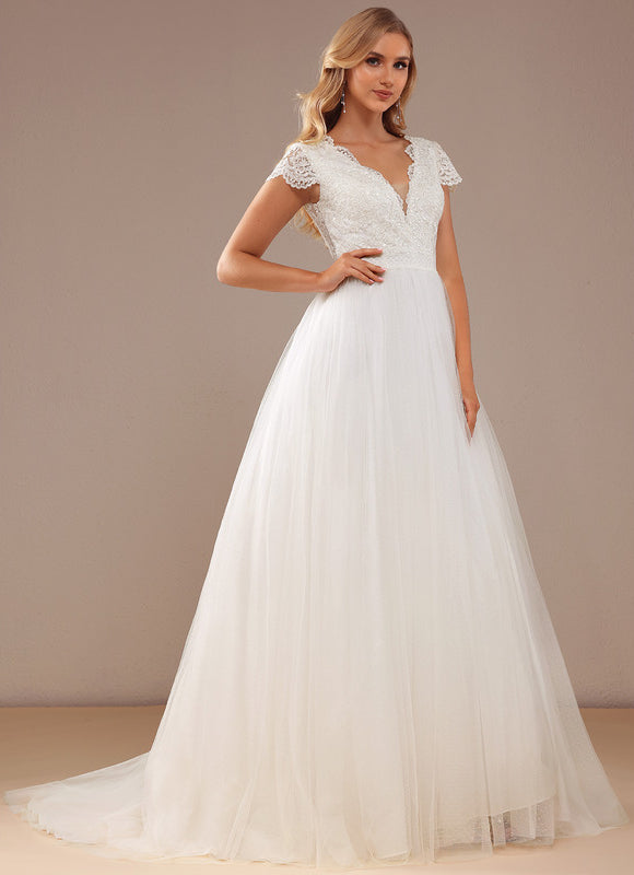Robe Nuptiale Éthérée À Traîne