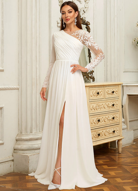 Robe Nuptiale Asymétrique Chic Élégante