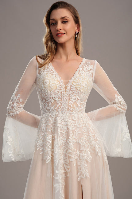 Robe Nuptiale Vaporeuse À Manches. - gallery 3