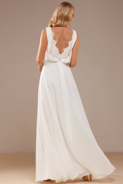 Robe Nuptiale Fluide Col V Élégant - gallery 3