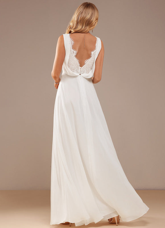 Robe Nuptiale Fluide Col V Élégant - gallery 3