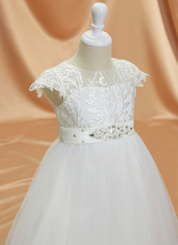 Robe Enfant Mariage Tulle Brodé - gallery 1