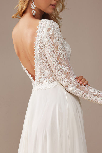 Robe Nuptiale Vaporeuse À Dentelle - gallery 1