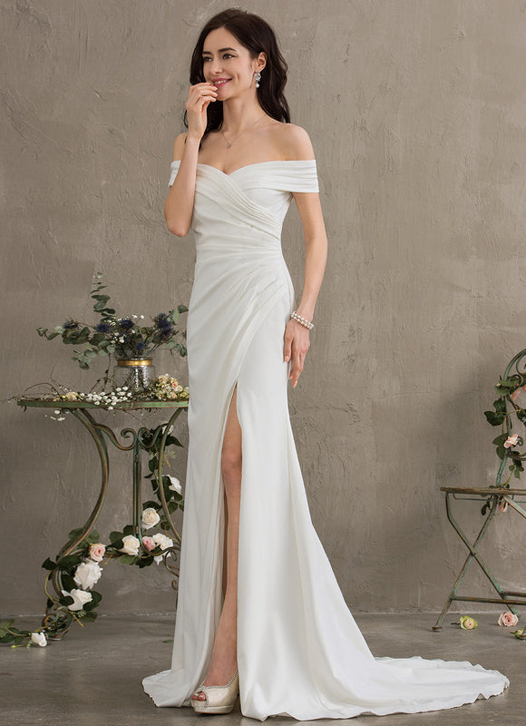 Robe Nuptiale Épurée À Fente