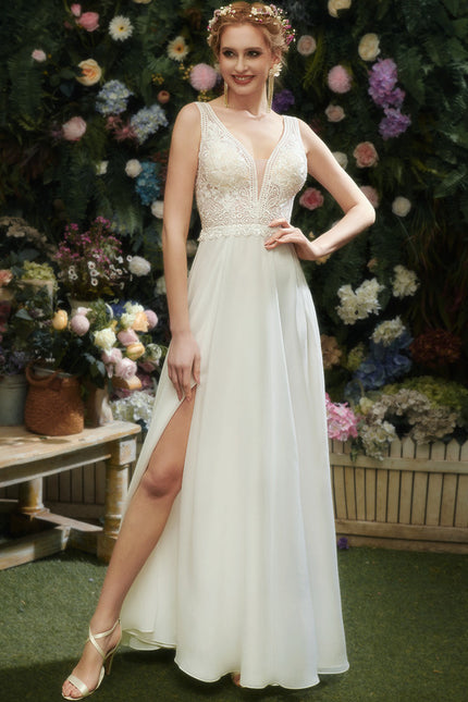Robe De Mariée Fluide À Manches. - gallery 3