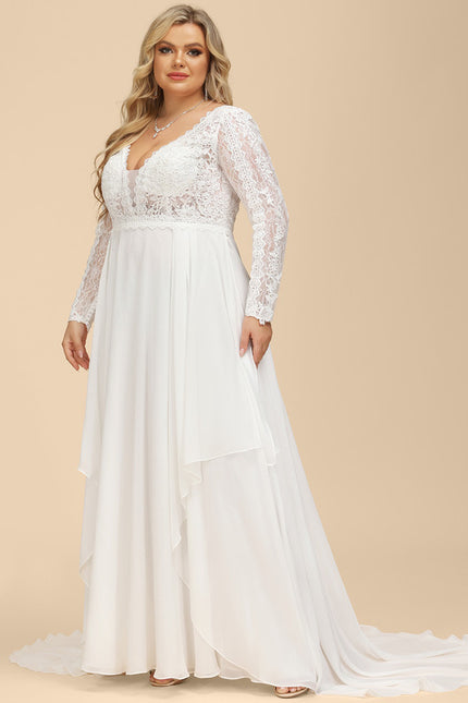 Robe Nuptiale Vaporeuse À Dentelle - gallery 8