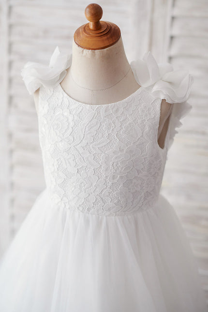 Robe Enfant Nuptiale À Volants Fleuris - gallery 8