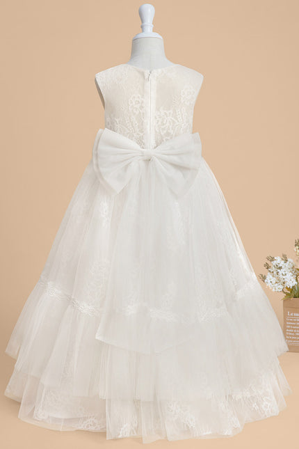 Robe Enfant Élégante En Tulle Fleuri - gallery 4