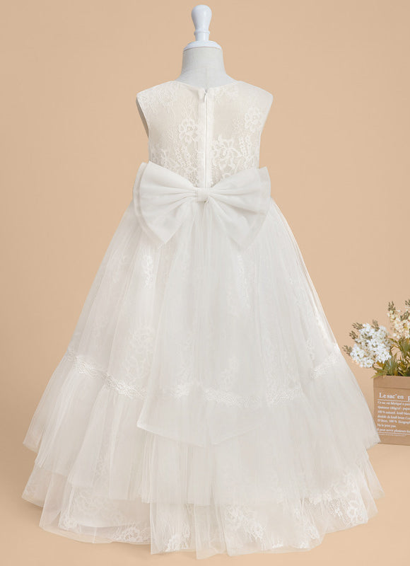 Robe Enfant Élégante En Tulle Fleuri - gallery 4