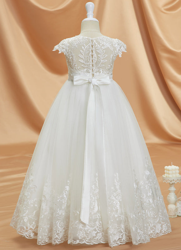 Robe Enfant Mariage Tulle Brodé - gallery 5