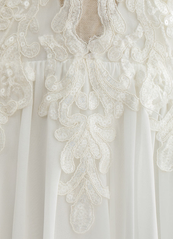 Robe De Mariée Fluide Avec Cape - gallery 4