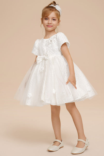 Robe Enfant Satinée À Fleurs Délicates - gallery 9