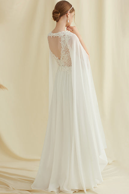 Robe De Mariée Fluide Avec Cape - gallery 2