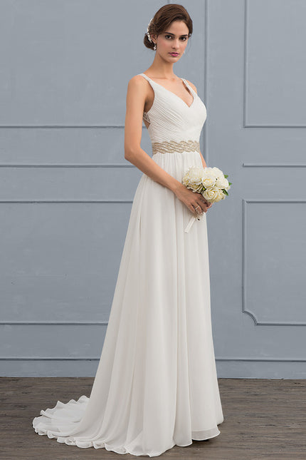 Robe Nuptiale Col V Élégante - gallery 2