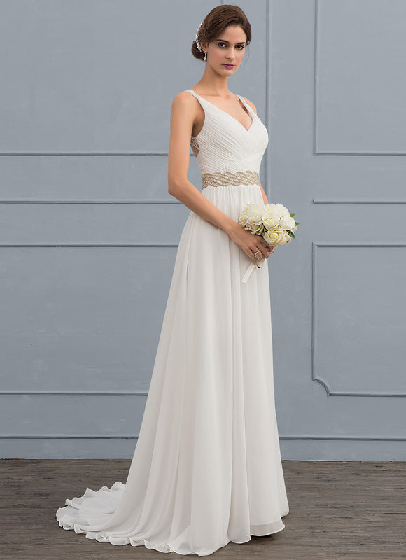 Robe Nuptiale Col V Élégante - gallery 2