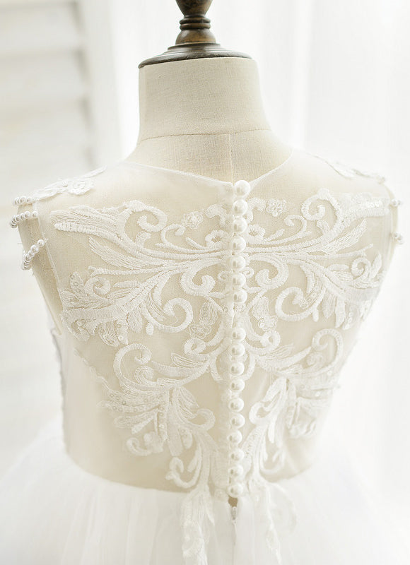 Robe Enfant Mariage Élégante En Tulle - gallery 4