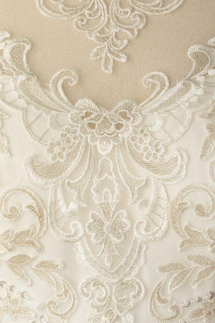 Robe Nuptiale Fluide À Manches Transparentes - gallery 3