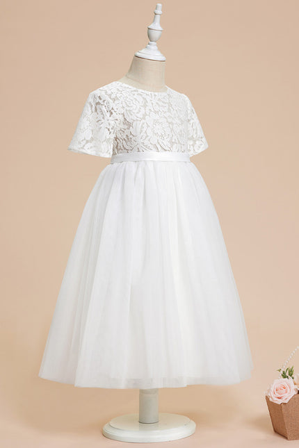 Robe Enfant Tulle Élégante Blanche - gallery 3