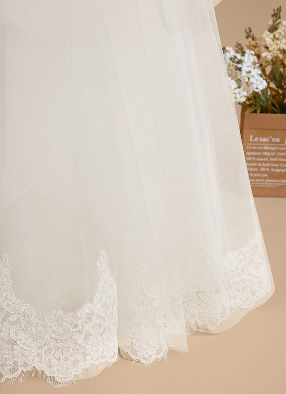 Robe Enfant Tulle Élégante Avec Nœud - gallery 4