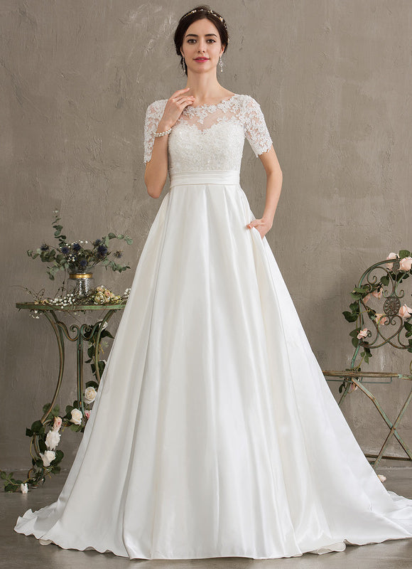 Robe Nuptiale Élégante À Poches - gallery 1