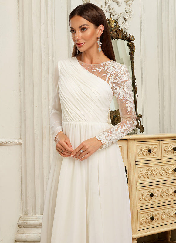 Robe Nuptiale Asymétrique Chic Élégante - gallery 4