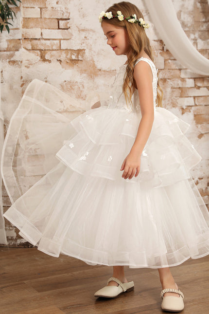 Robe Enfant Nuptiale À Volants - gallery 9