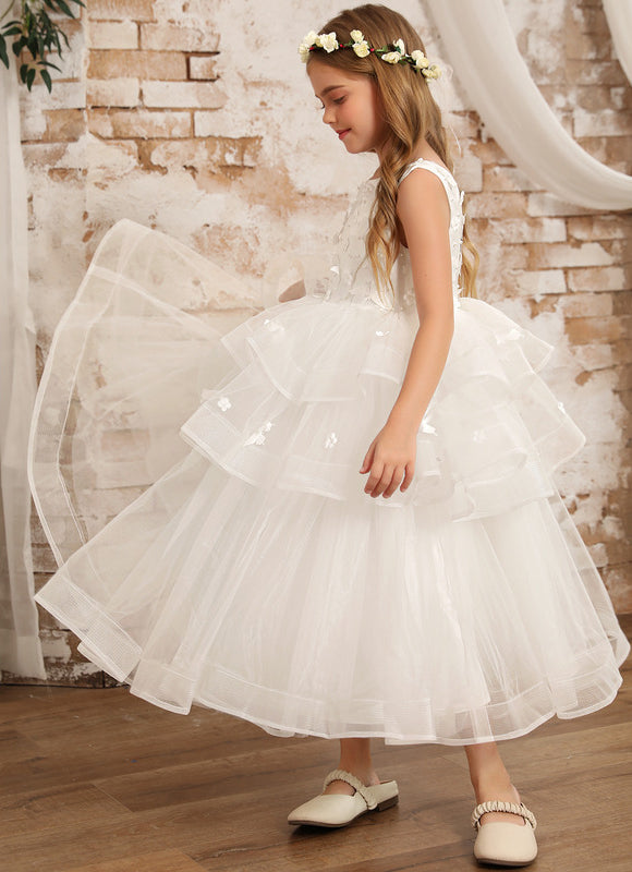 Robe Enfant Nuptiale À Volants - gallery 9