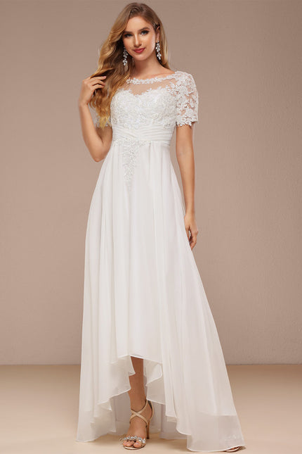 Robe Nuptiale Fluide À Manches Courtes - gallery 5
