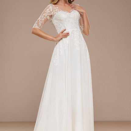 Robe De Mariée Avec Manches Courtes