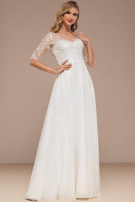 Robe De Mariée Avec Manches Courtes