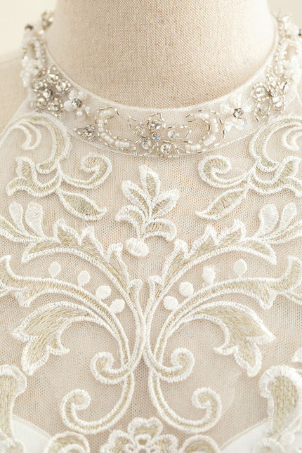 Robe Nuptiale Col Montant Fluide - gallery 4