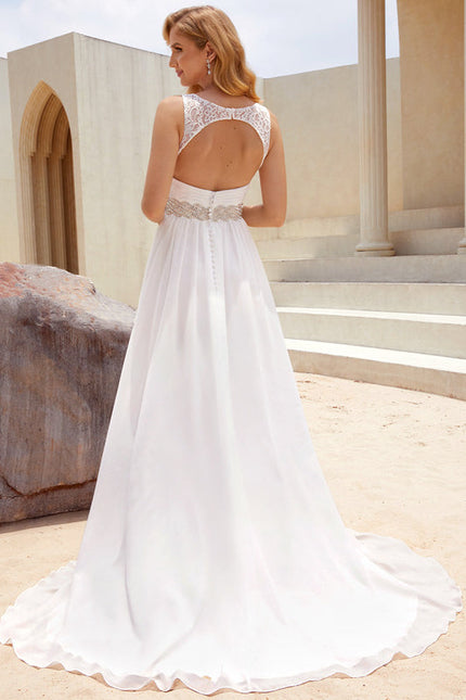 Robe Nuptiale Fluide À Traîne - gallery 5