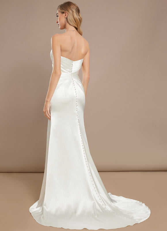 Robe De Mariée Satinée Élégante - gallery 9
