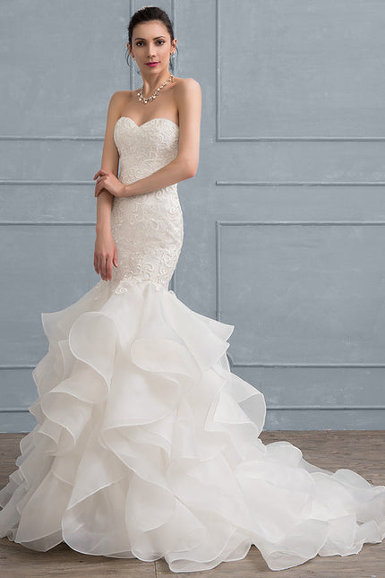 Robe De Mariée Sirène À Volants - gallery 2