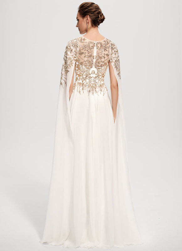 Robe De Soirée Élégante Avec Cape - gallery 5